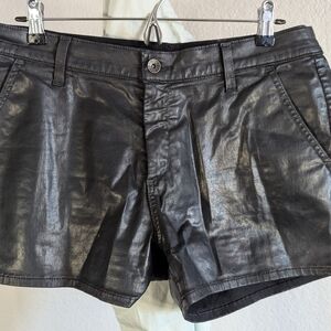 Big Star Shiny Black High Waist Shorts
